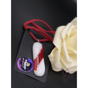 Üveg nyaklánc 007 (FEHÉR-PIROS)