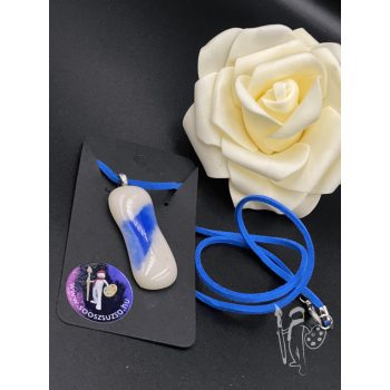 Üveg nyaklánc 011 (KÉK-FEHÉR)