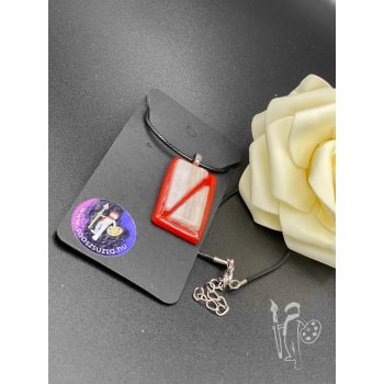 Üveg nyaklánc 014 (PIROS)