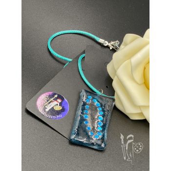 Üveg nyaklánc 016 (OPÁL-KÉK)