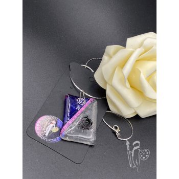 Üveg nyaklánc 020 (OPÁL-KÉK)