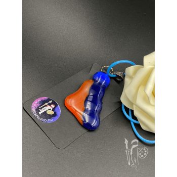 Üveg nyaklánc 025 (NARANCS-KÉK)