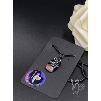 Üveg nyaklánc 026 (FEKETE)