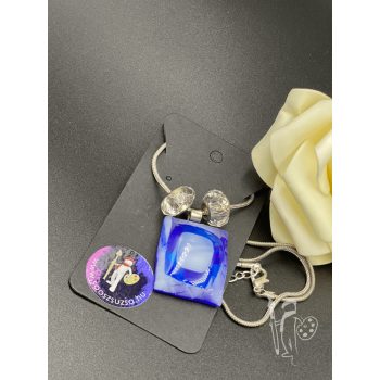 Üveg nyaklánc 029 (KÉK)