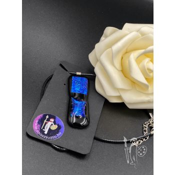 Üveg nyaklánc 032 (FEKETE-KÉK)