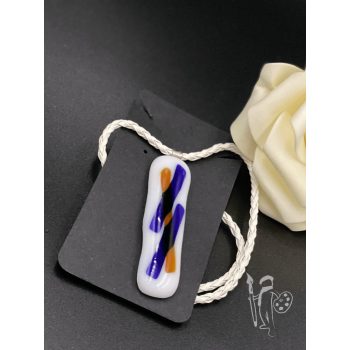 Üveg nyaklánc 033 (FEHÉR-KÉK)