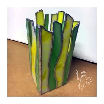 Tiffany üveg 044 (ZÖLD VÁZA) 17x8cm