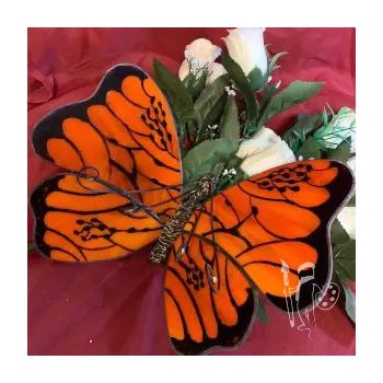 Tiffany üveg 053 (NAGY NARANCS PILLANGÓ) 26cm