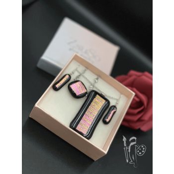   Üvegékszer-készlet 020 nyaklánc + fülbevaló + karkötő (DARK)